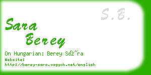 sara berey business card